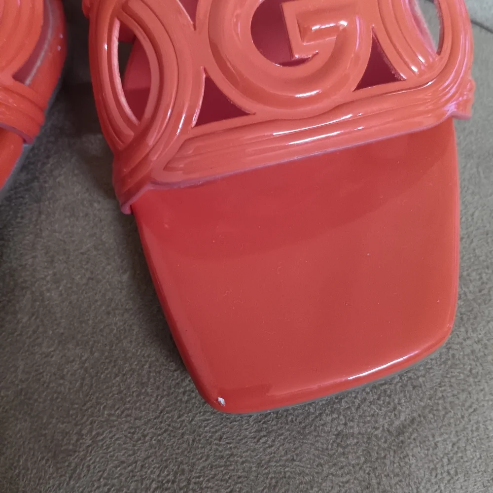 GBG Los Angeles Vibrant Orange Block Heels